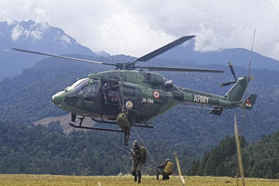 Indian Army, Navy and Air Force conduct joint exercise ‘Poorvi Prahar’ near China border in Arunachal Pradesh