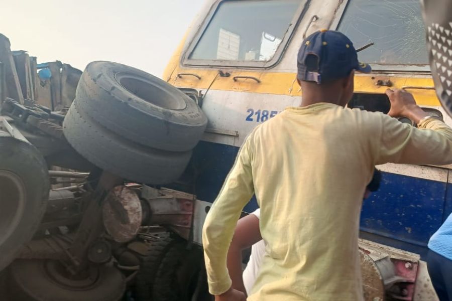 Train collided with Truck