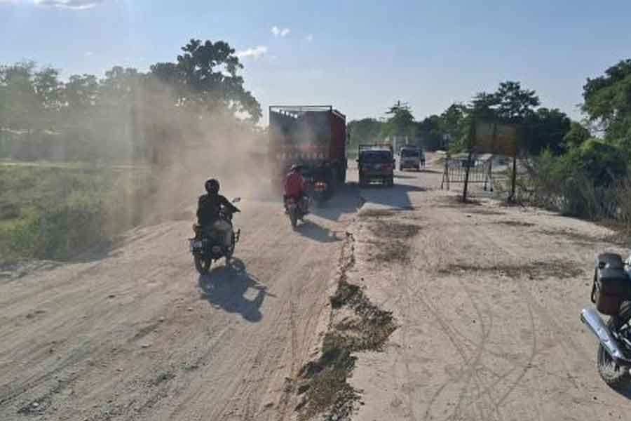 pedestrians suffer as high road works get stuck at falakata