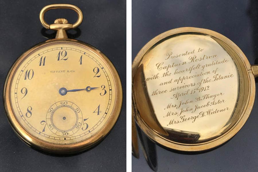 Pocket watch made of Gold given to captain who rescued 700 Titanic survivors sells for record price