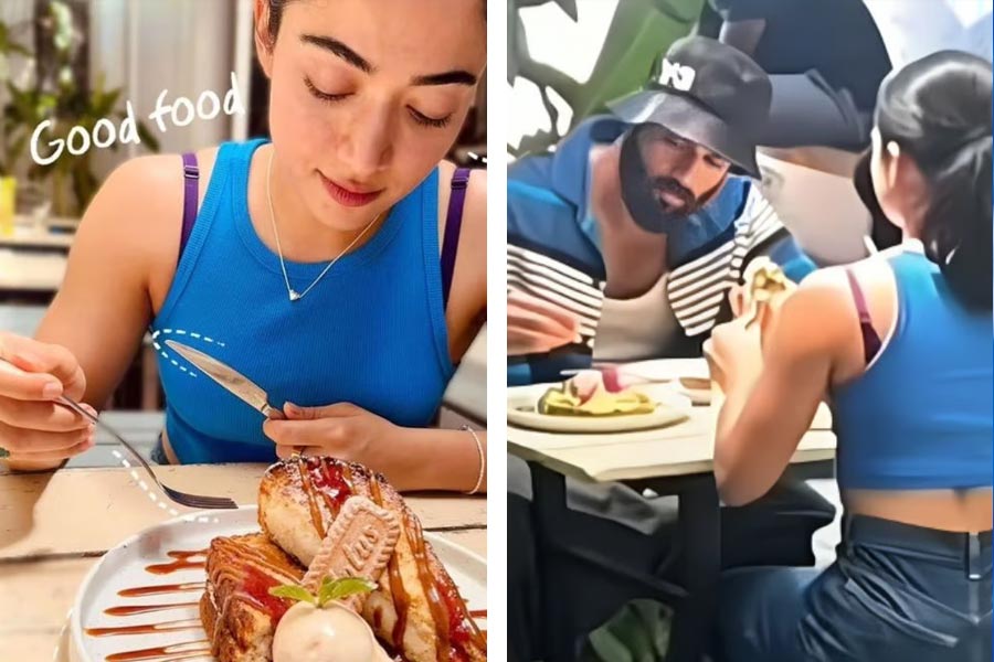 Vijay Devarakonda and Rashmika Mandanna seen having lunch together at a romantic restaurant