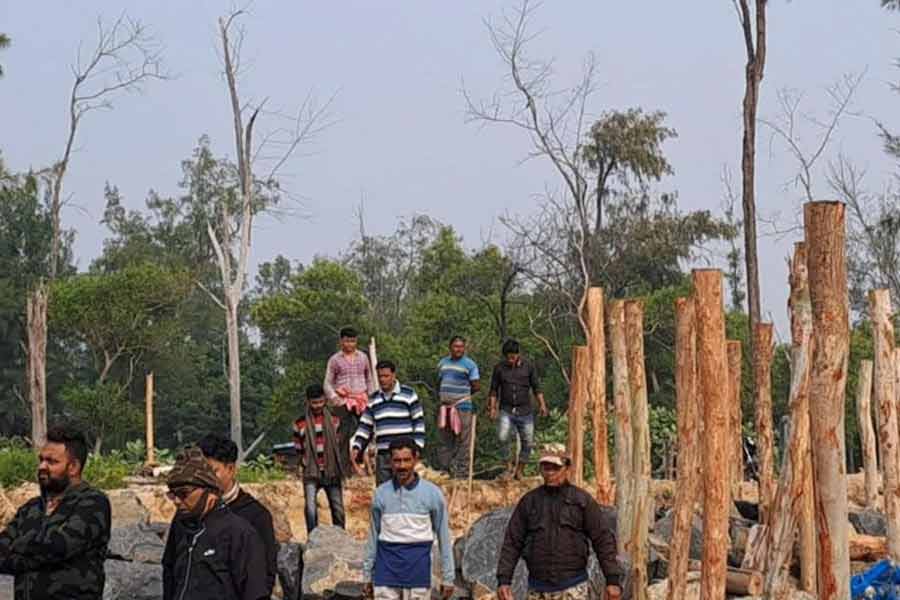 allegation  of encroaching forest department's land in tajpur and build shop