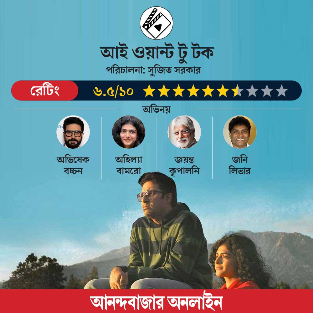 Review of movie I Want to Talk directed by Shoojit Sircar starring Abhishek Bachchan Ahilya Bamroo Johny Lever