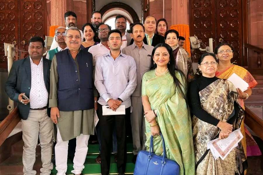 Abhishek Banerjee met TMC MPs in Parliament