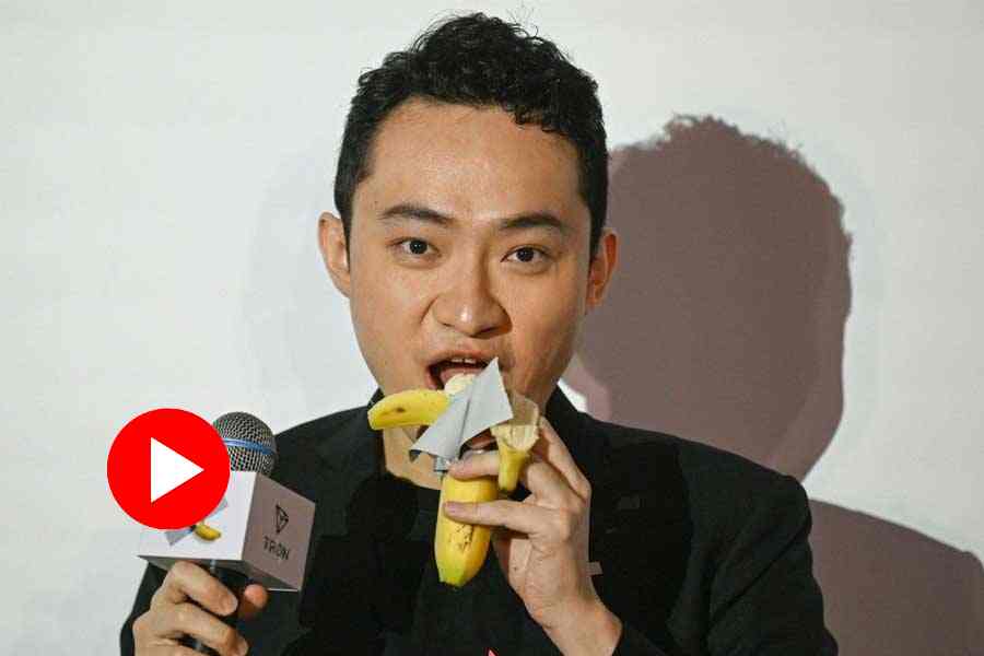 Justin Sun was eating the $6.2 million banana artwork in Hong Kong