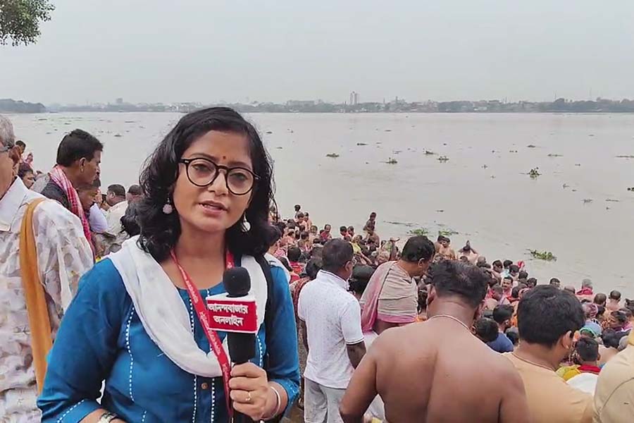 People gathered in the Ganges ghats in West Bengal including Kolkata for Tarpan dgtl