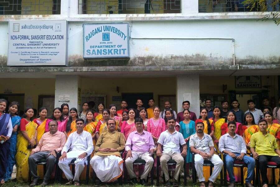 Professors and students of Sanskrit department along with distinguished guests.
