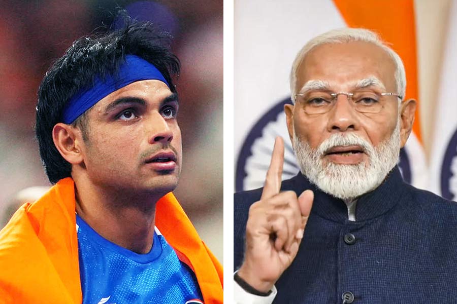 Picture of Neeraj Chopra and Narendra Modi