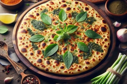 মেথি পরাঠা হোল হুইটের আটা, মশলা এবং মেথি পাতা দিয়ে তৈরি। শুধু সুস্বাদুই নয়, সঙ্গে পুষ্টিকর, আয়রন সমৃদ্ধ, স্বাস্থ্যগুণে ভরপুর একটি দুর্দান্ত খাবার এটি। এতে থাকা মেথি পাতা রক্তে শর্করার মাত্রা নিয়ন্ত্রণে সাহায্য করা এবং হজমে সহায়তা করা। এই পরোটা চাটনি, আচার, দই বা রায়তার সঙ্গে উপভোগ করা যায়। 