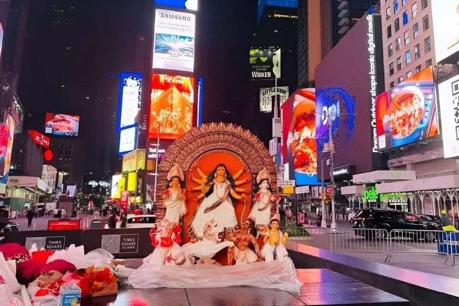 Durga Puja 2024 Times Square Durga Puja First time in history dgtl