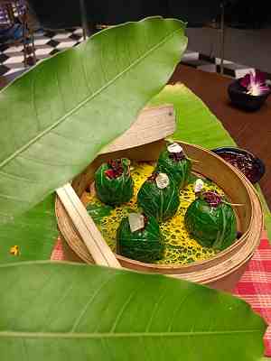 সর্ষে ভাপা ভেটকি। 