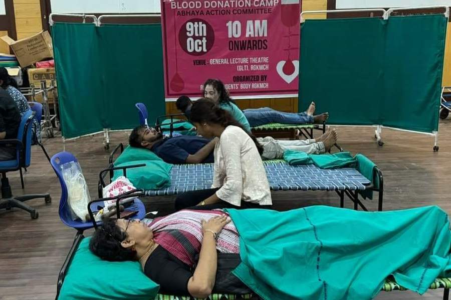 আরজি করে রক্তদান শিবির। বুধবার।
