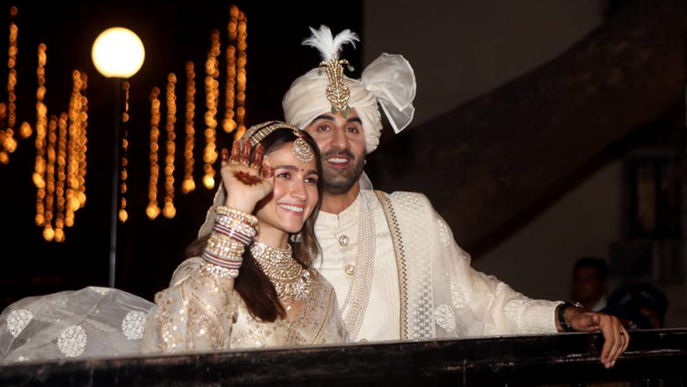 বিয়ের দিনে রণবীরের সাজ। 