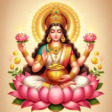 ধনলক্ষ্মী: ধনলক্ষ্মী হলেন ধন, সম্পদ এবং সমৃদ্ধির দেবী। তাঁকে সাধারণত ঘর, ব্যবসা ও সংসারে প্রাচুর্য আনতে পুজো করা হয়। তাঁর আশীর্বাদে ধন-দৌলতের অধিকারী হয় মানুষ। ধনলক্ষ্মী প্রসন্ন হলে নানা উৎস থেকে আয় হয়।