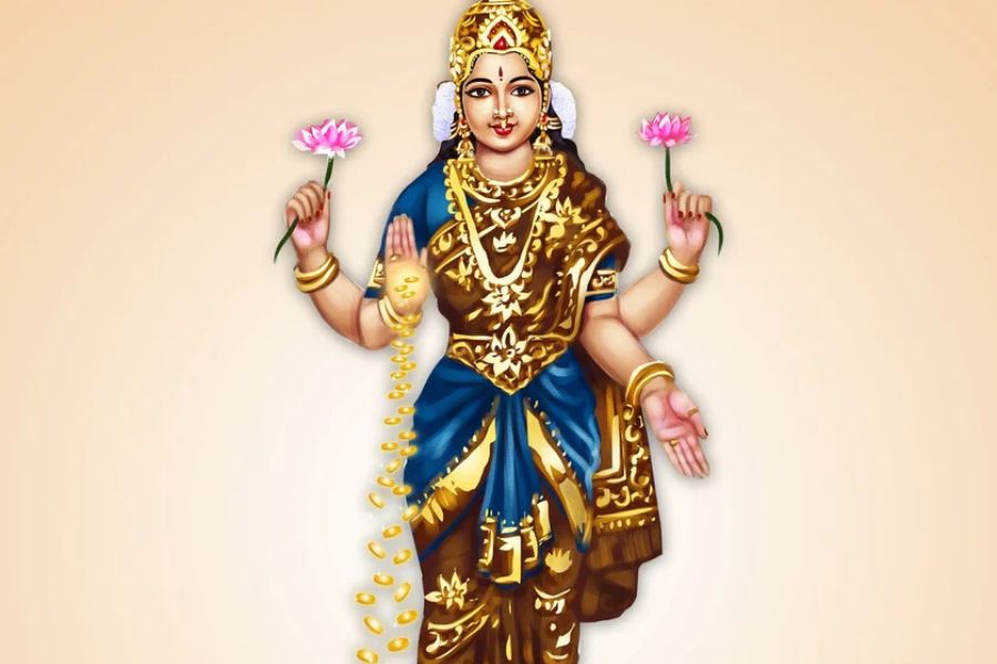 দাঁড়িয়ে থাকার অর্থ হল, লক্ষ্মী তাড়াতাড়ি বাড়ি ছেড়ে বেরিয়ে যাবেন। অর্থাৎ তাঁর আশীর্বাদ ভক্তরা দীর্ঘ সময় পাবেন না। 