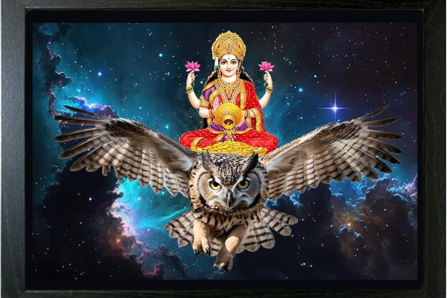 পেচাঁর উপরে লক্ষ্মী দেবী বসে থাকার অর্থ তিনি দ্রুত বাড়ি থেকে বার হয়ে যাবেন। 