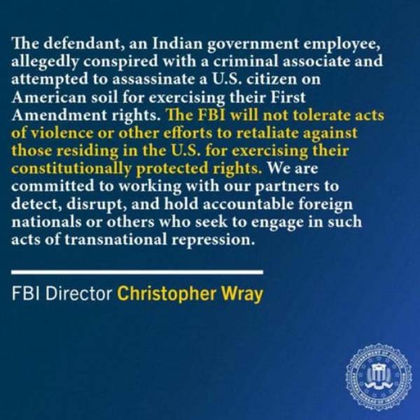 US claims, ‘RAW agent’ Vikash Yadav directed plot to murder a leader of sikh separatist, TMC seeks reply from centre