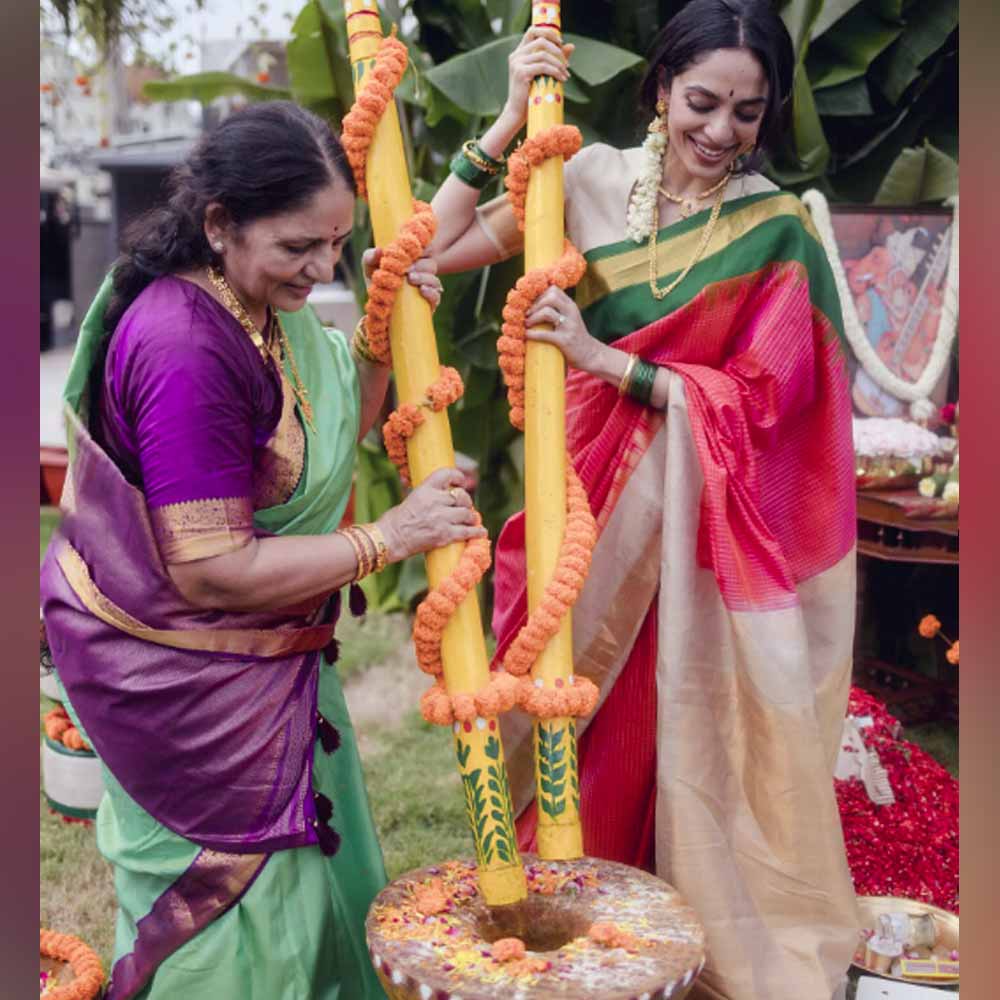 Naga Chaitanya and Sobhita Dhulipalas wedding prep begins as the actress shares images of the a beautiful ceremony
