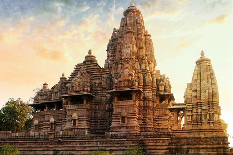  মধ্যপ্রদেশে খাজুরাহোর মন্দির।