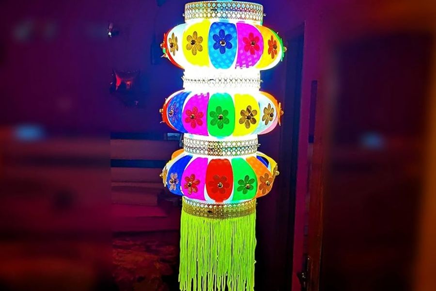 লণ্ঠন-   বিভিন্ন রঙিন কাগজ দিয়ে লণ্ঠন বানানো যেতে পারে দীপাবলির সময়ে। সেগুলি দেওয়ালে বা সিলিংয়ে ঝুলিয়ে দিলে ঘরের সৌন্দর্য বাড়ে। চাইলে তার মধ্যে ছোট্ট টুনি বাল্বও লাগানো যায়।