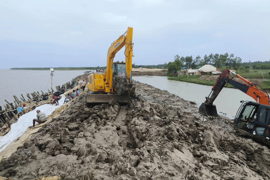 People of south 24 parganas are agitated as the administration has started repairing dams just before the cyclone Dana