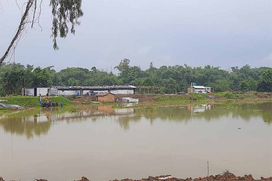 Bridge collapsed and flooded areas as Kangshabati river flowing at danger level