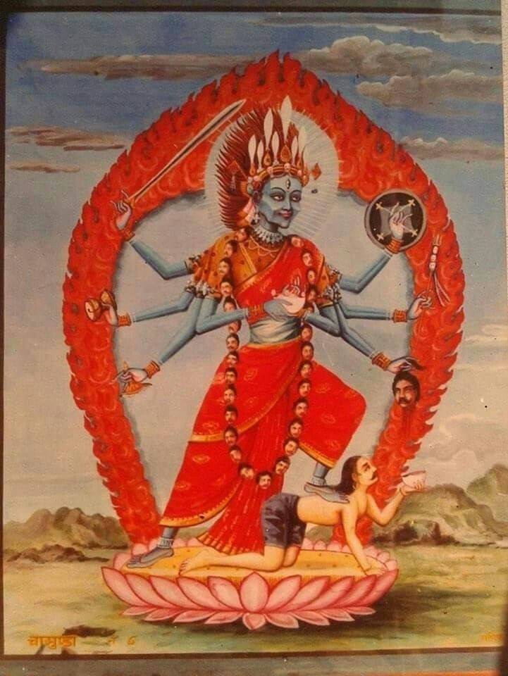 আবার কারও কারও মতে, লক্ষ্মীদেবীর মতো তিনিও নাকি প্যাঁচায় গমন করেন। বরাহপুরাণ মতে, কালিকা ও চামুণ্ডা পৃথক দুই দেবী, মার্কণ্ডেয়পুরাণ মতে তাঁরা এক জনই।