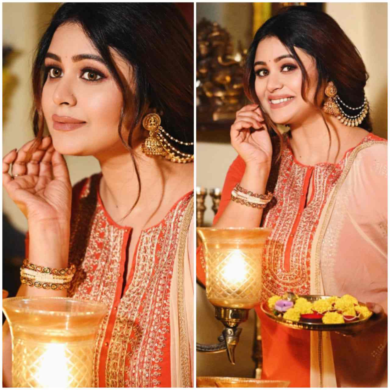 না সেজেও কিন্তু উৎসবের দিনে হয়ে উঠতে পারেন ঋতাভরী চক্রবর্তীর মতো অপরূপা।  