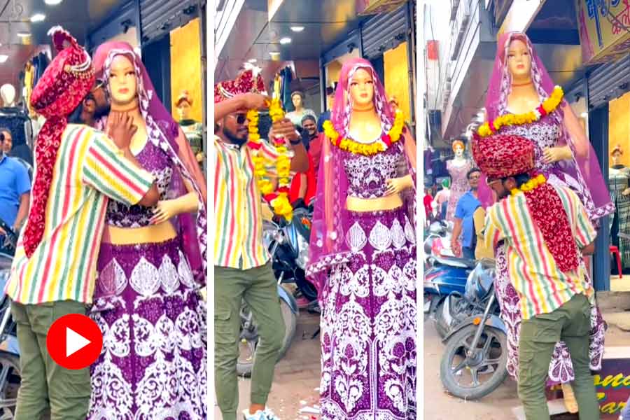 Man marrying a mannequin in a market went viral on social media