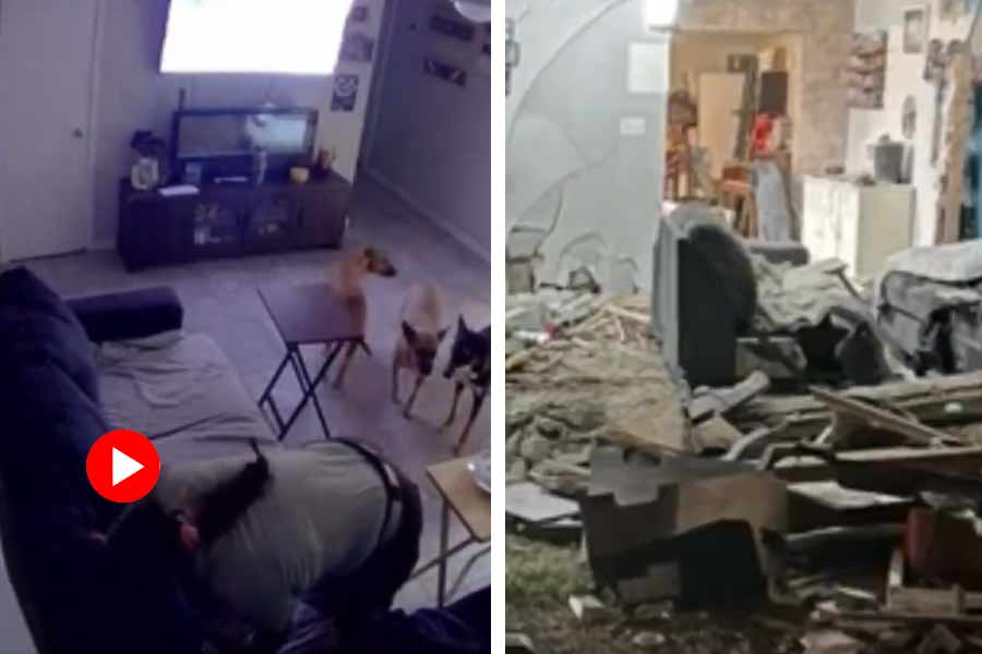 Couple getting ready to eat dinner car smashes into their living room