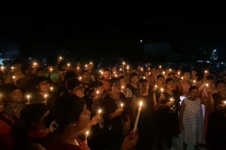 বালুরঘাটে প্রতিবাদ কর্মসূচি।