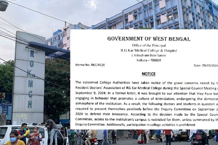 An enquiry committee of RG Kar Medical College starts proceeding against several doctors