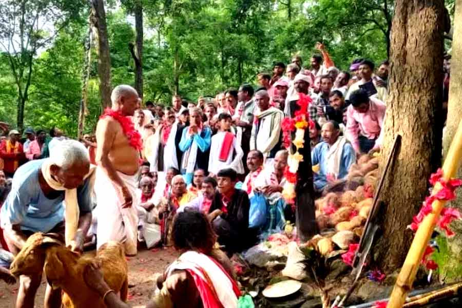 Court in baster at a temple holds Gods guilty and punishes them 