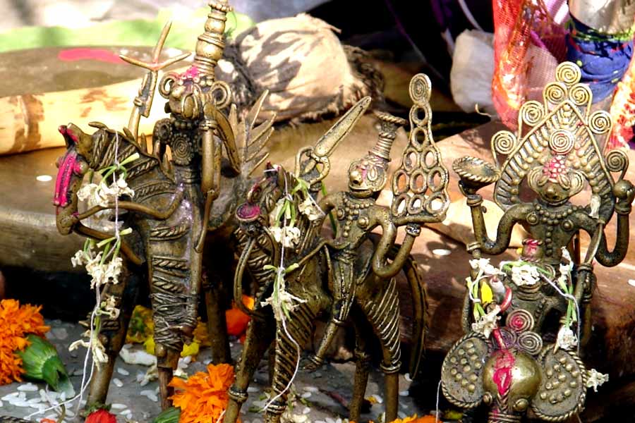 Court in baster at a temple holds Gods guilty and punishes them 