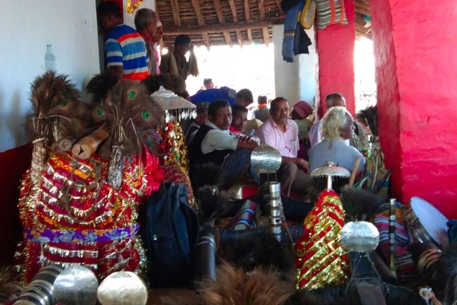 Court in baster at a temple holds Gods guilty and punishes them 