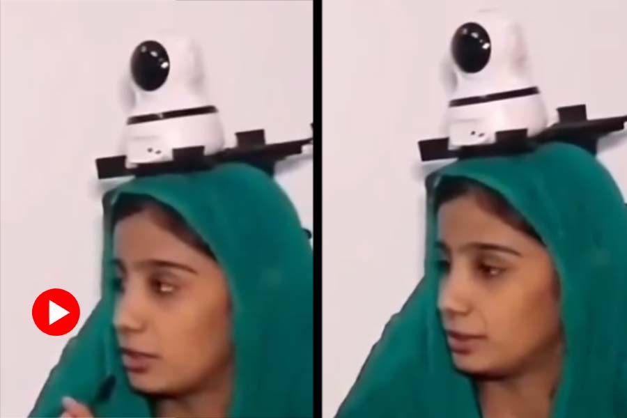 Video of man puts CCTV camera on daughter head for security