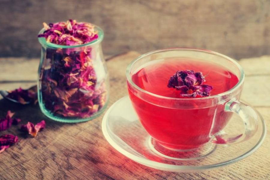 fragrant and soothing rose tea daily