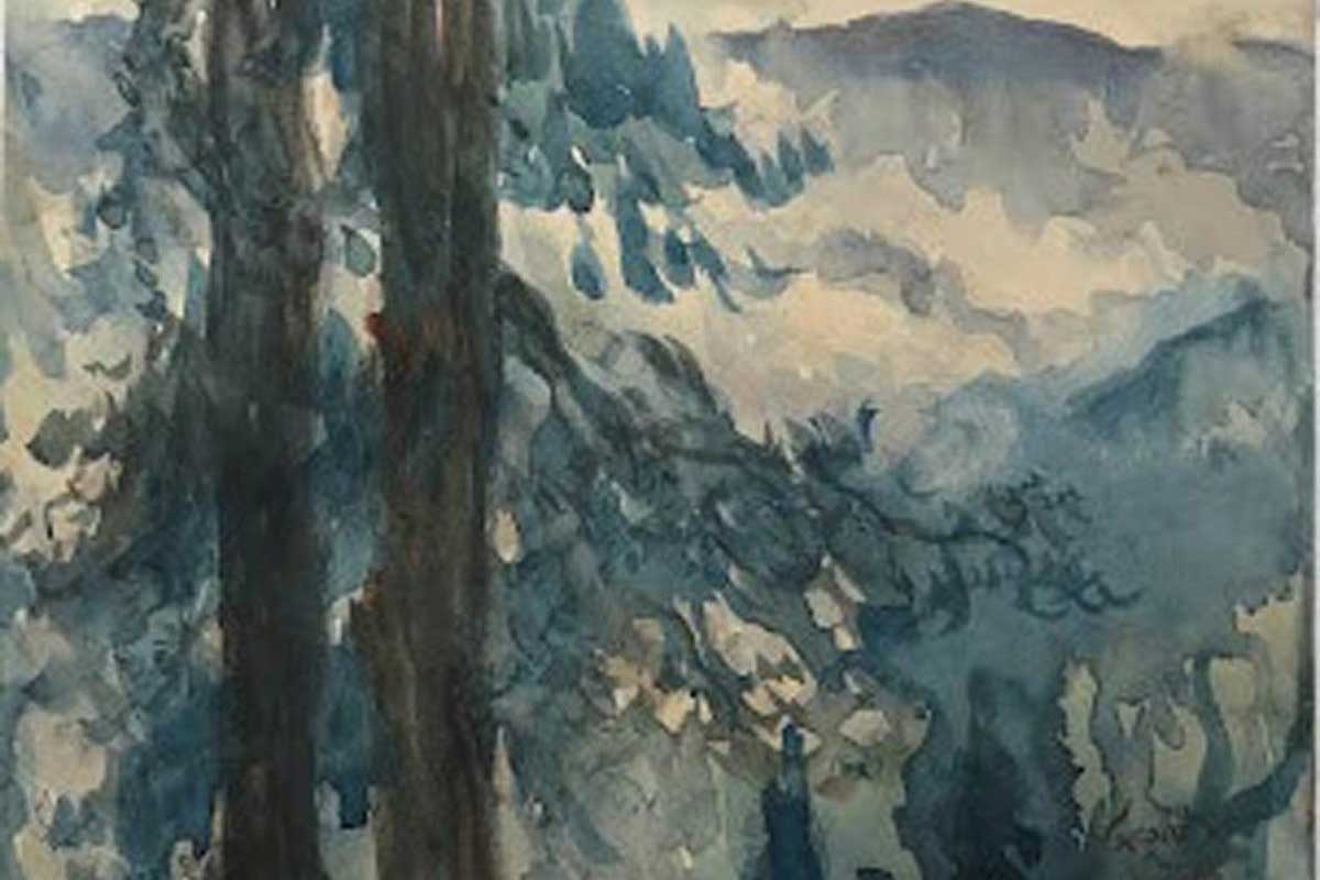 রং ও রেখা: দেবভাষায় আয়োজিত শিল্পী অতুল বসুর প্রদর্শনীর চিত্রকর্ম।