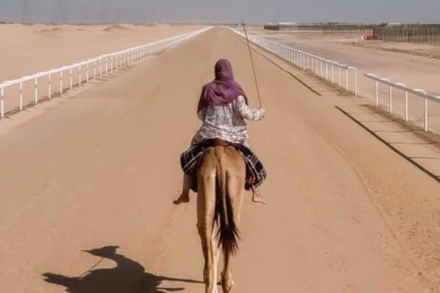 US camel jockey Taylor Dees was crowned the winner of camel race 