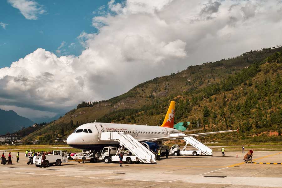 Bhutan Airport landing is very challenging only qualified pilots can handle landing and take-off 