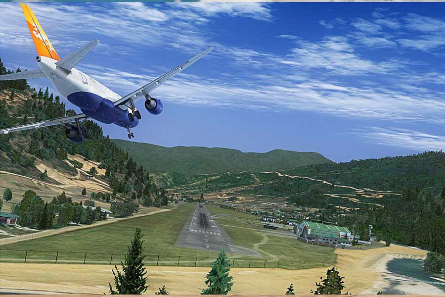 Bhutan Airport landing is very challenging only qualified pilots can handle landing and take-off 