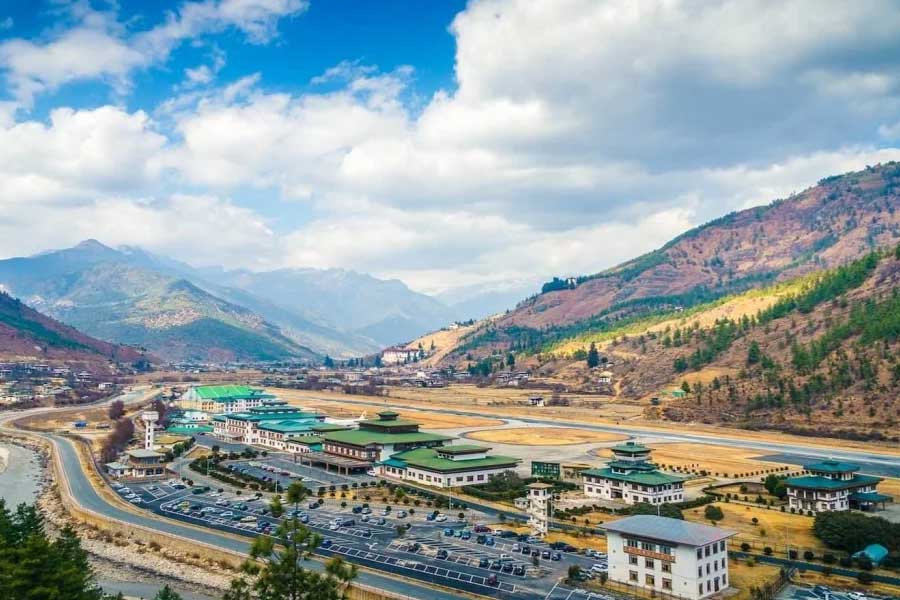 Bhutan Airport landing is very challenging only qualified pilots can handle landing and take-off 