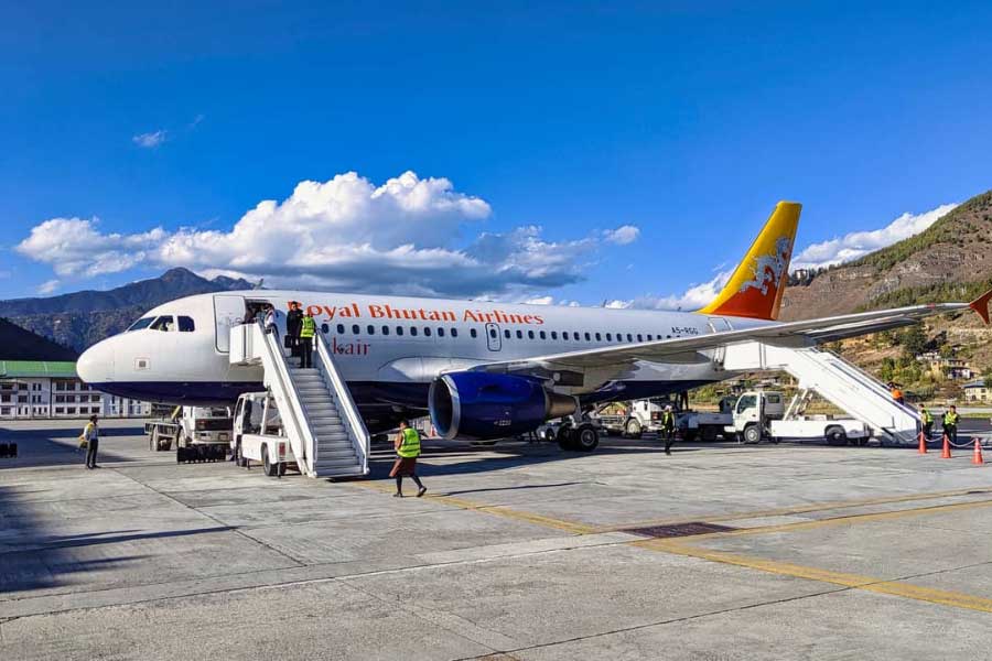 Bhutan Airport landing is very challenging only qualified pilots can handle landing and take-off 