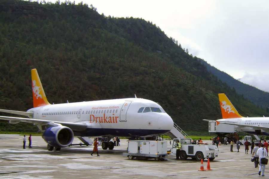 Bhutan Airport landing is very challenging only qualified pilots can handle landing and take-off 