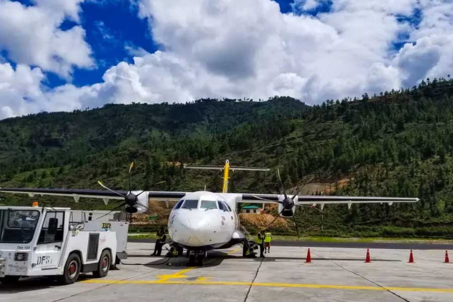 Bhutan Airport landing is very challenging only qualified pilots can handle landing and take-off 