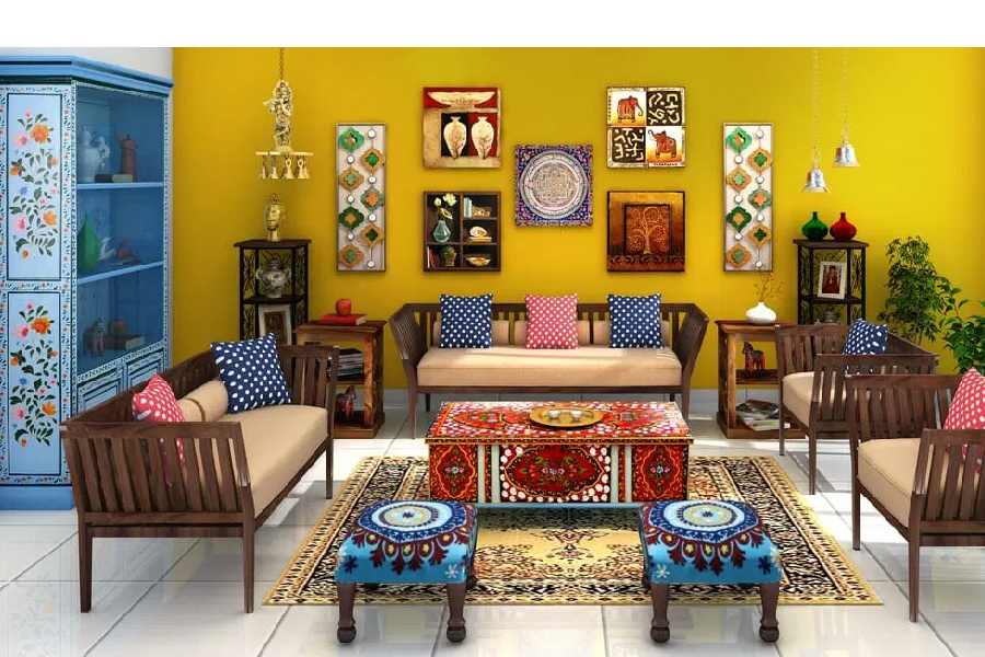 How to decorate the living room in Rajasthani style dgtl