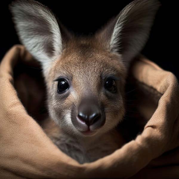 Adorable friendship of a puppy and kangaroo in Australia