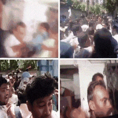 কসবায় পুলিশের সঙ্গে চাকরিহারাদের সংঘর্ষের মুহূর্ত।