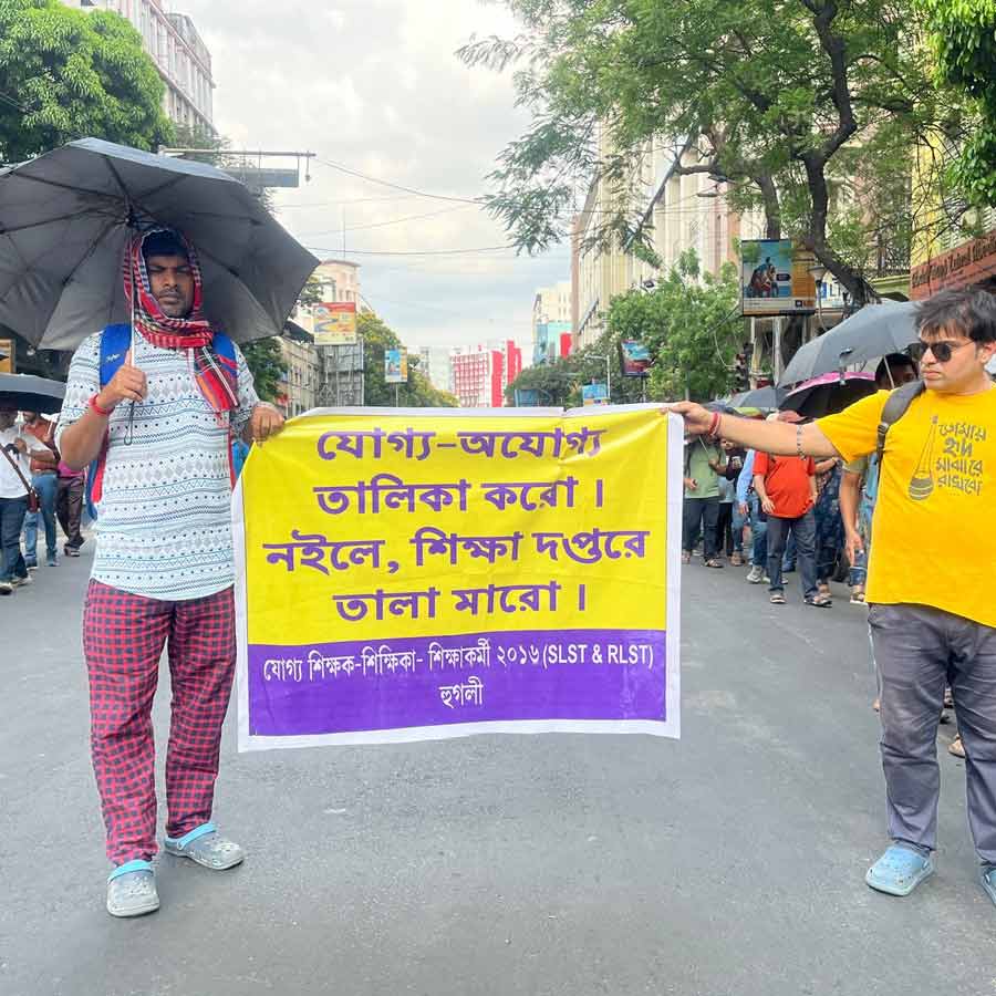 রাজপথে চাকরিহারাদের মিছিল।