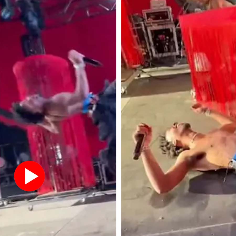 Video of singer fall on stage while giving backflip during music festival